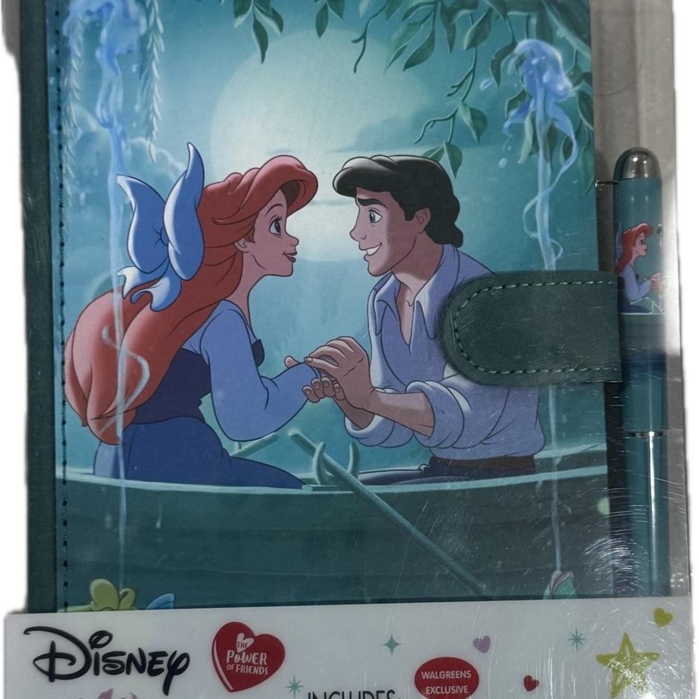 Disney Ariel and Eric Blue Journal with Pen